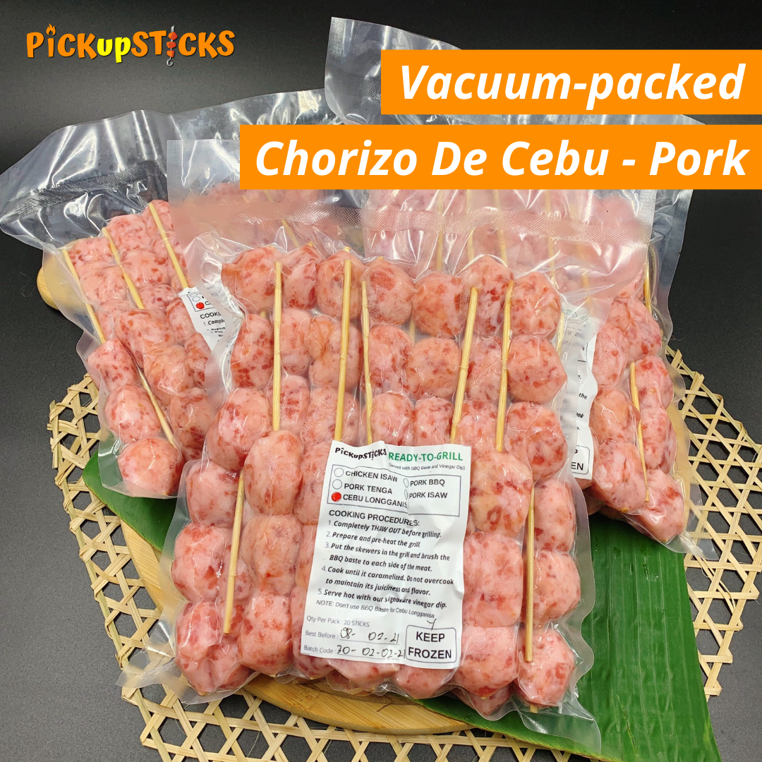 Vacuum-packed Chorizo De Cebu Pork (20 sticks per pack) – PICKupSTICKS  Online Store