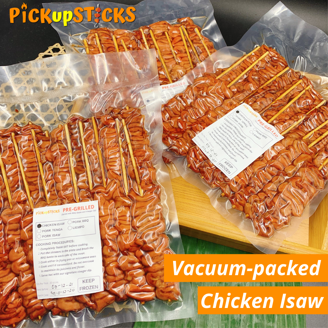 Vacuum-packed Chicken Isaw (20 sticks per pack)